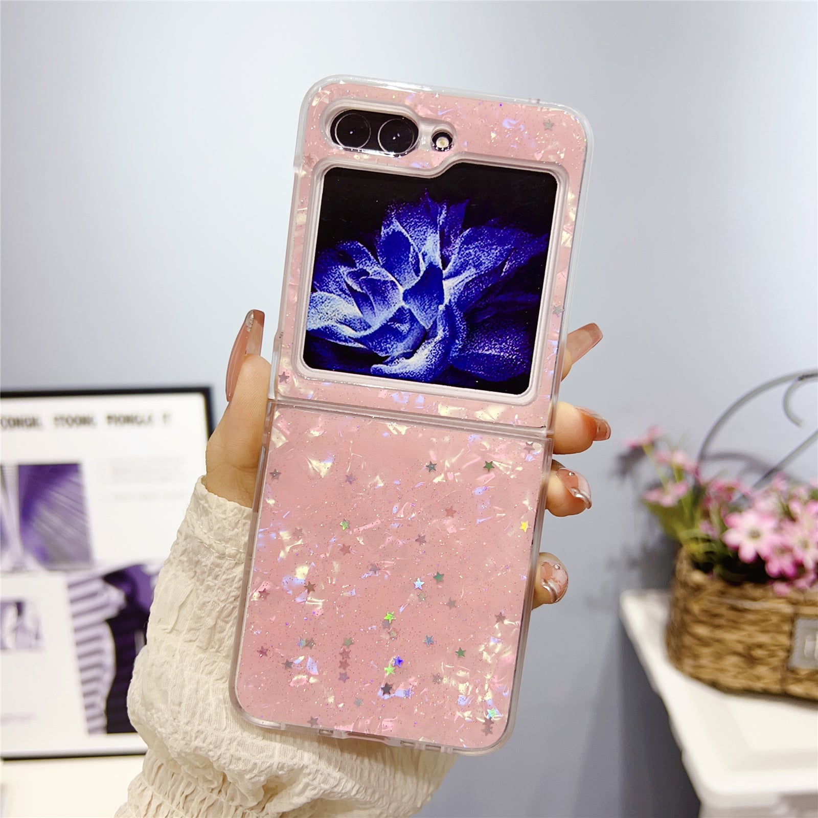 For Samsung Galaxy Z Flip5 5G Epoxy Glitter PC Phone Case Shell Pattern Protective Cover For Samsung Galaxy Z Flip5 5G Epoxy Glitter PC Phone Case Shell Pattern Protective Cover